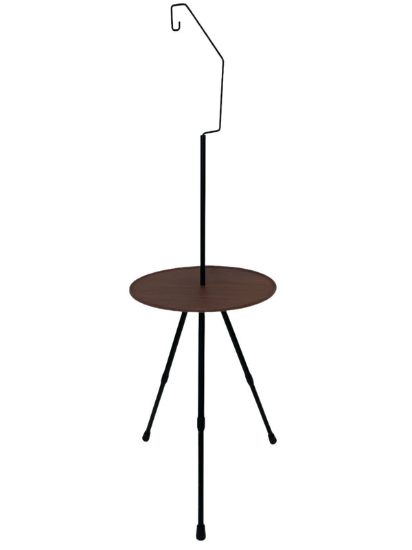 Willkon Ultra Light Weighted Adjustable Height Portable Round Camping Table (Wood)