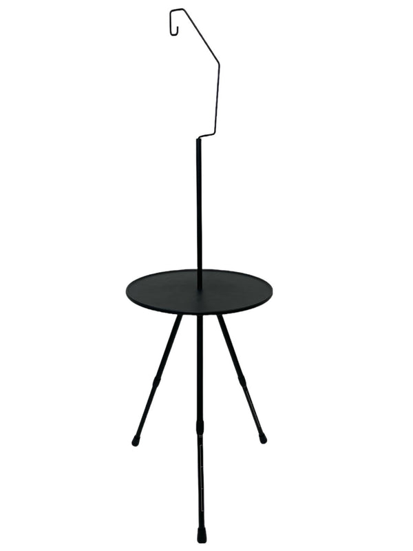 Willkon Ultra Light Weighted Adjustable Height Portable Round Camping Table (Black)