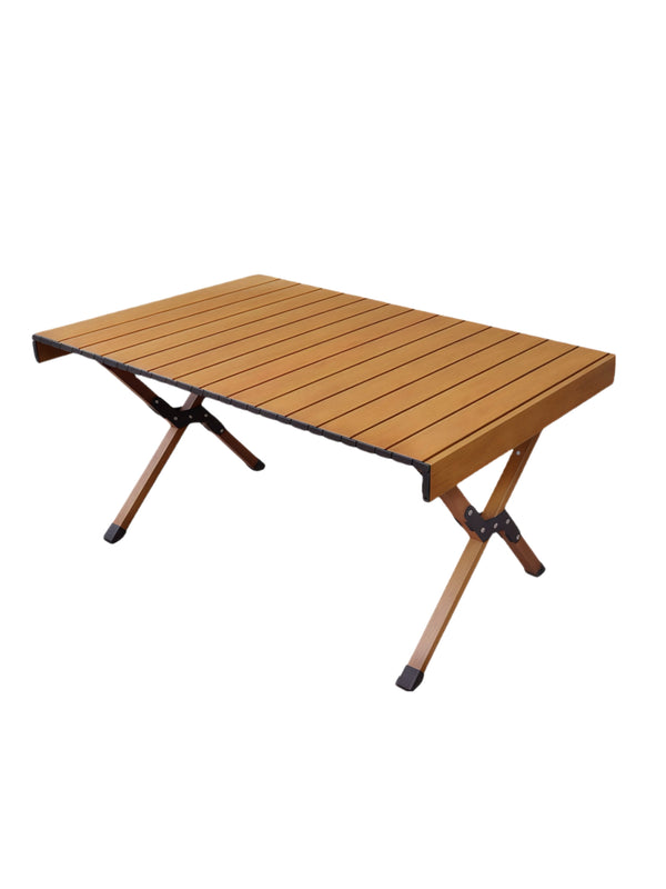 Willkon Roll-Up Thickened Folding Camping Table With Carry Bag (Wood 90cm x 61cm)