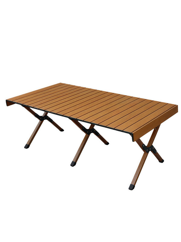 Willkon Roll-Up Thickened Folding Camping Table With Carry Bag (Wood 120cmx 61cm)
